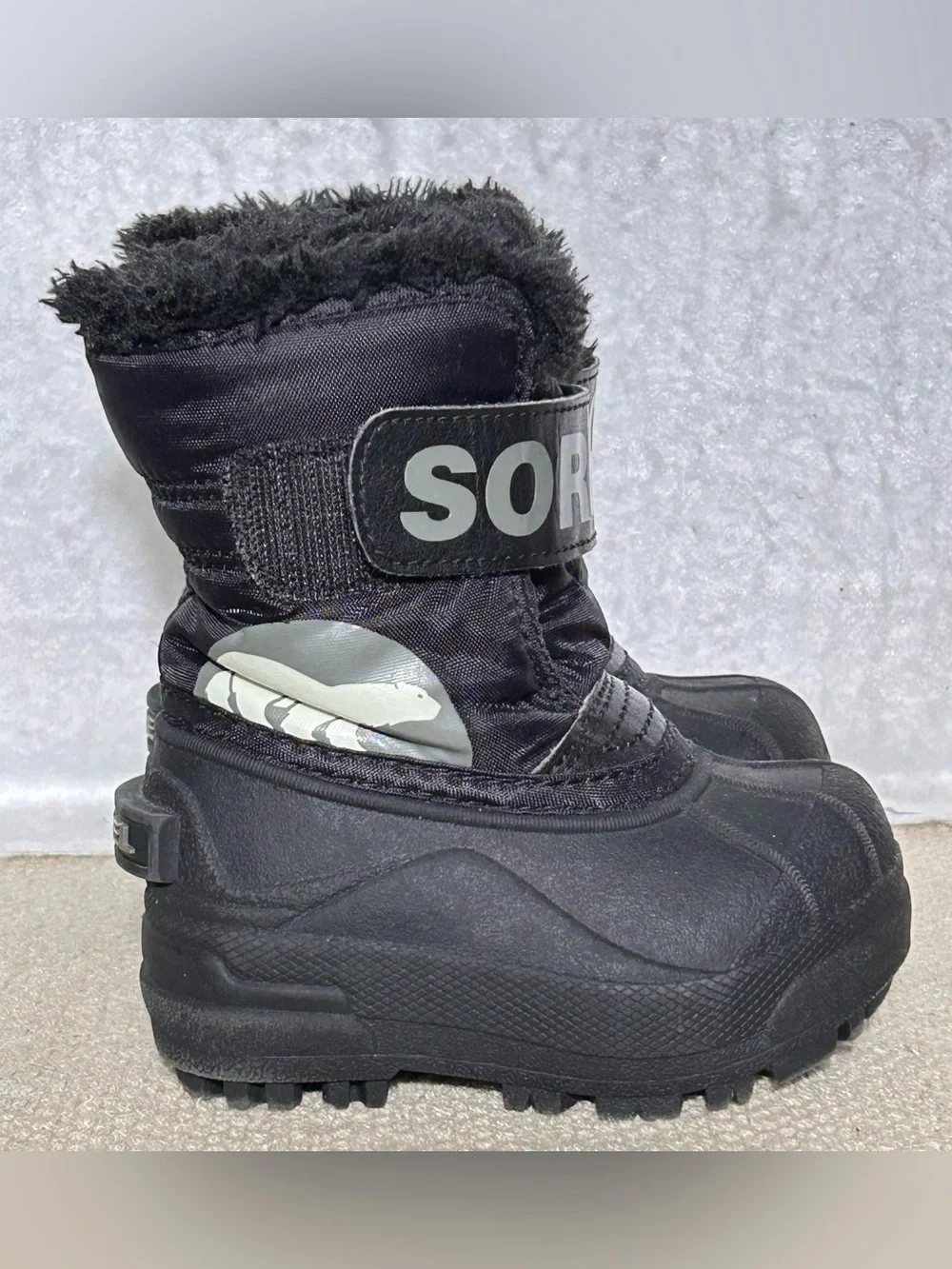 Sorel Kids Black Snow Commander Waterproof 200g Insulated Winter Boots SZ 5